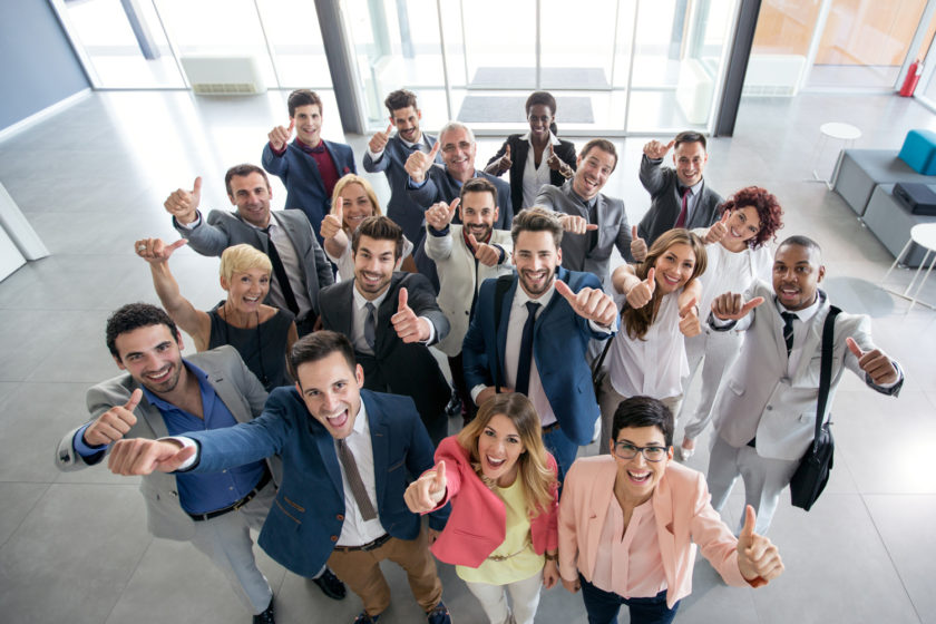 Portrait of smiling business people Lucky Business